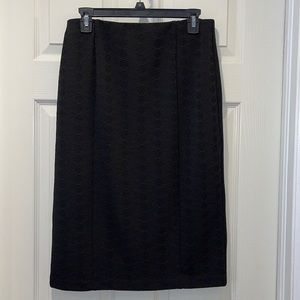 Black Textured Pencil Skirt